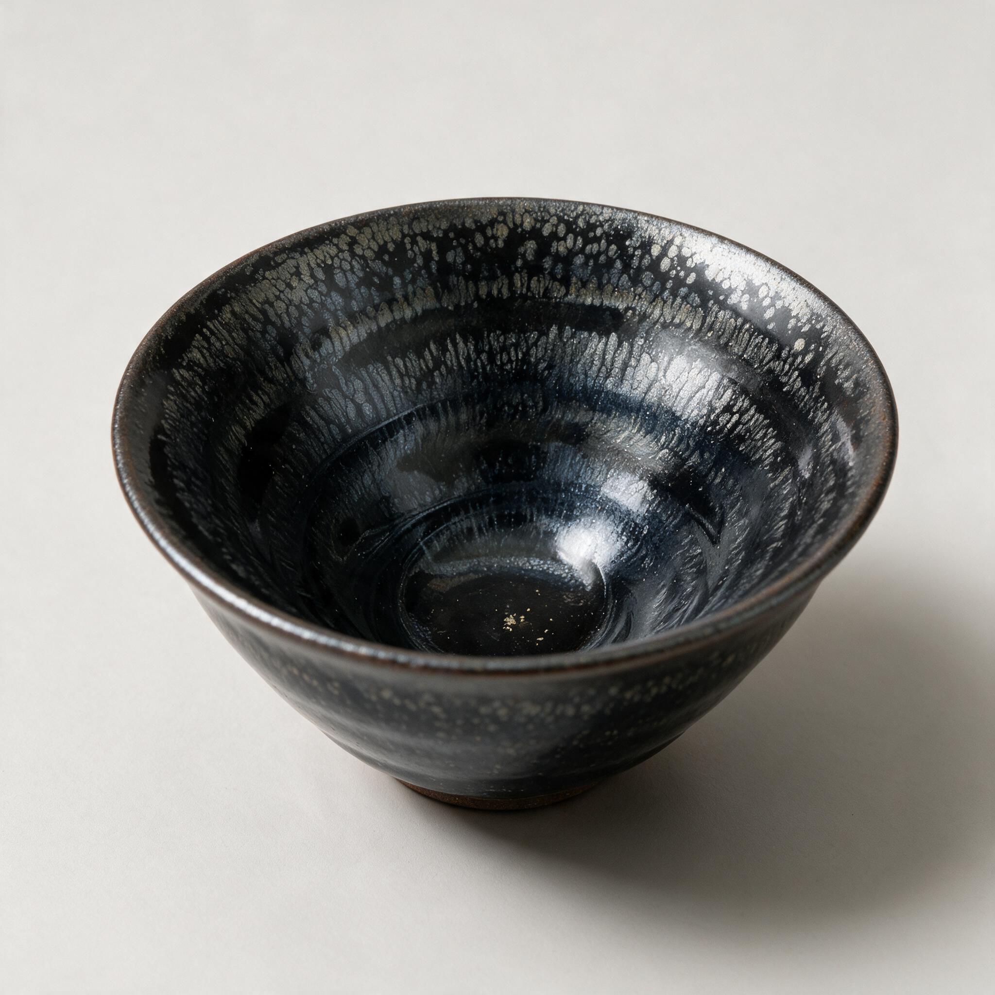 Silver Oil Spot tea bowl