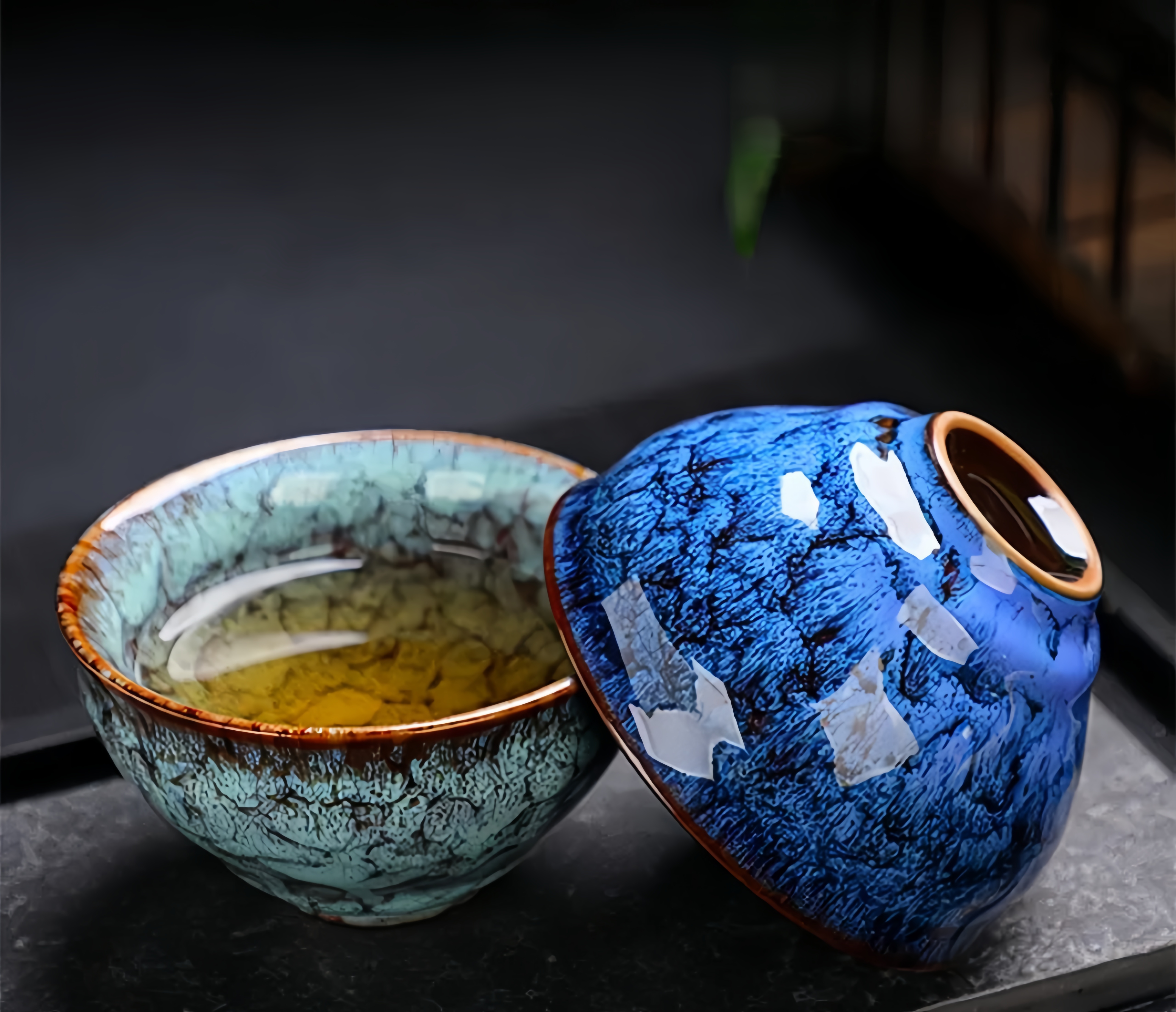 Hand-built Jianzhan tea bowls