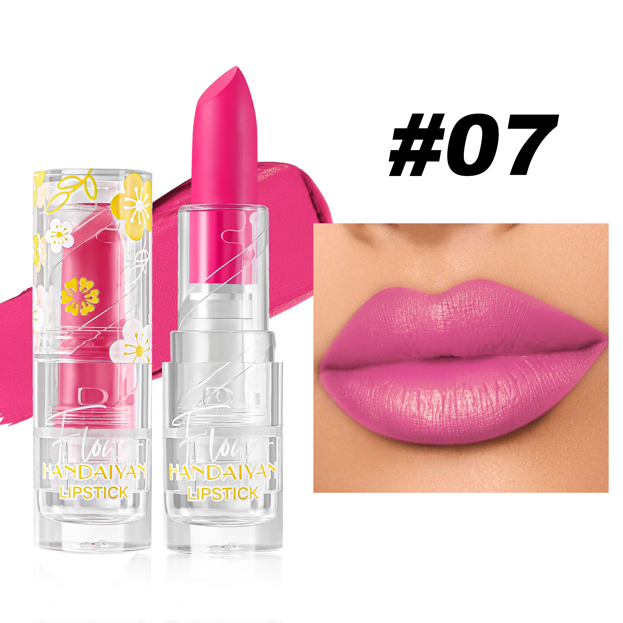 跨境新品哑光口红12色持久滋润不掉色handaiyan美妆雾面口红唇膏